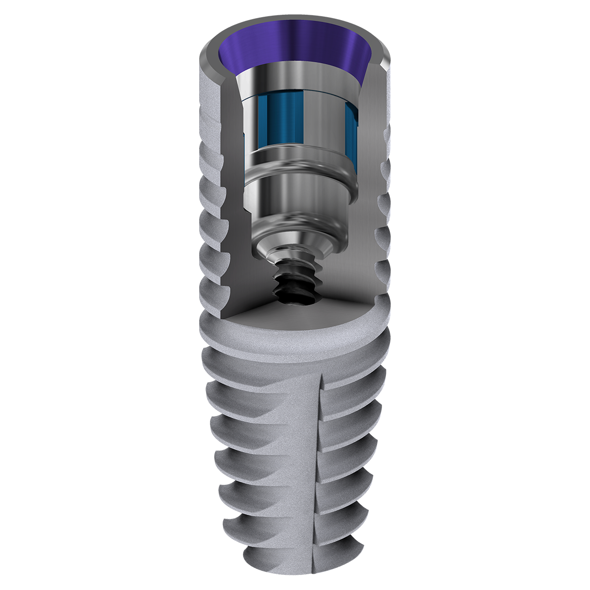Enables immediacy in all bone types and anatomies from tapered design and deep apical threads